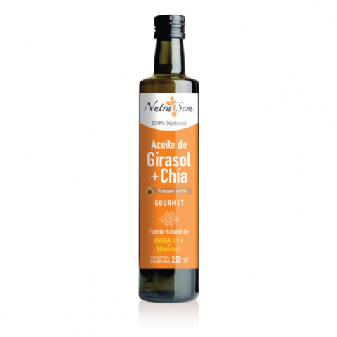 Aceite de Chía + Girasol Gourmet con Omega 3 Nutrasem x 250ml
