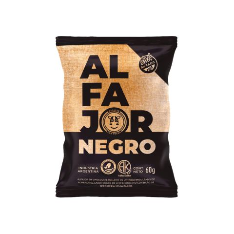 Alfajor Vegano de Chocolate Sin Tacc Felices Las Vacas x 60gr