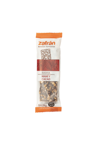 Barra de Cereal Maní y Cacao Sin Tacc Zafran x 28gr