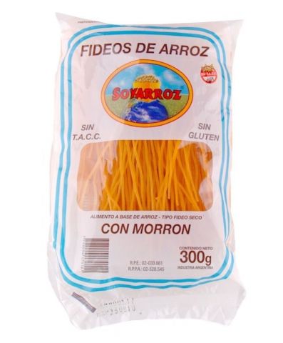 Fideos De Arroz Con Morrón Sin TACC Soyarroz x 300gr