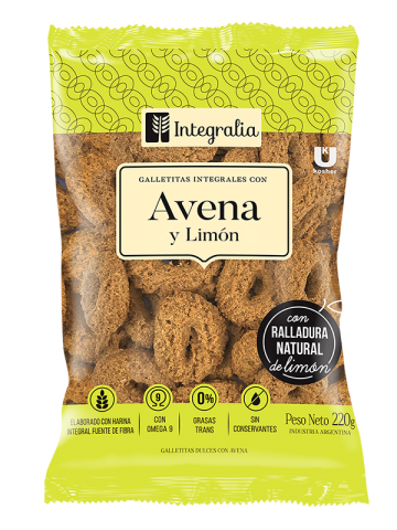 Galletitas sabor Avena y Limón x 220 Gr (Integralia)