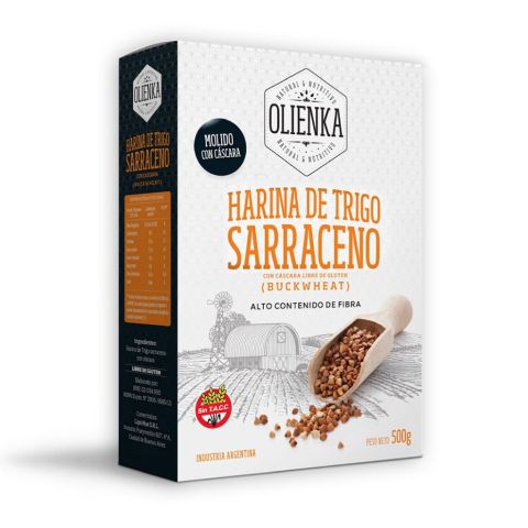 Harina De Trigo Sarraceno Con Cascara Fuente de Fibra Sin Tacc Olienka x 500gr