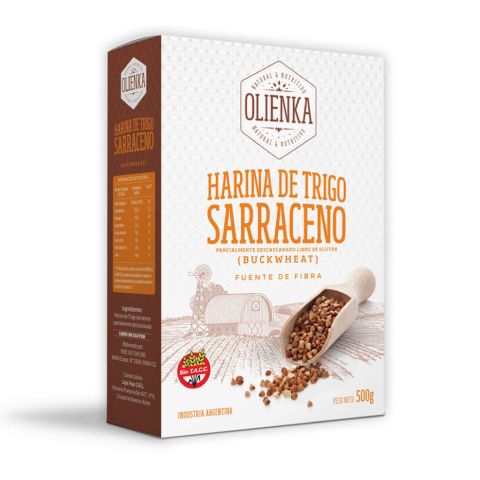 Harina de Trigo Sarraceno Parcialmente Descascarado Fuente de Fibra Sin Tacc Olienka x 500gr