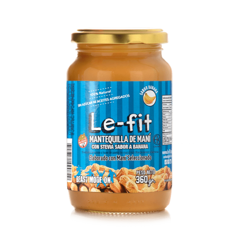 Mantequilla de Maní Sabor Banana x 380 Gr (Le-Fit)