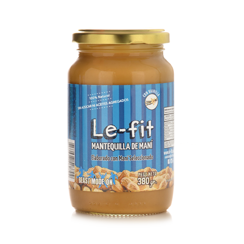 Mantequilla de Maní Sabor Vainilla x 380 Gr (Le-Fit)