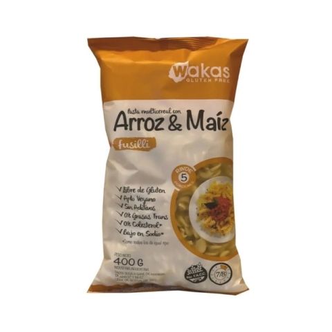 Pasta Multicereal Sin Tacc con Arroz y Maíz Wakas x 400gr