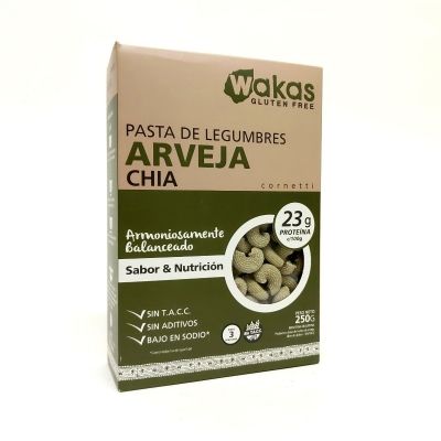 Pasta Multicereal Sin Tacc con Arvejas y Chia Wakas x 250gr